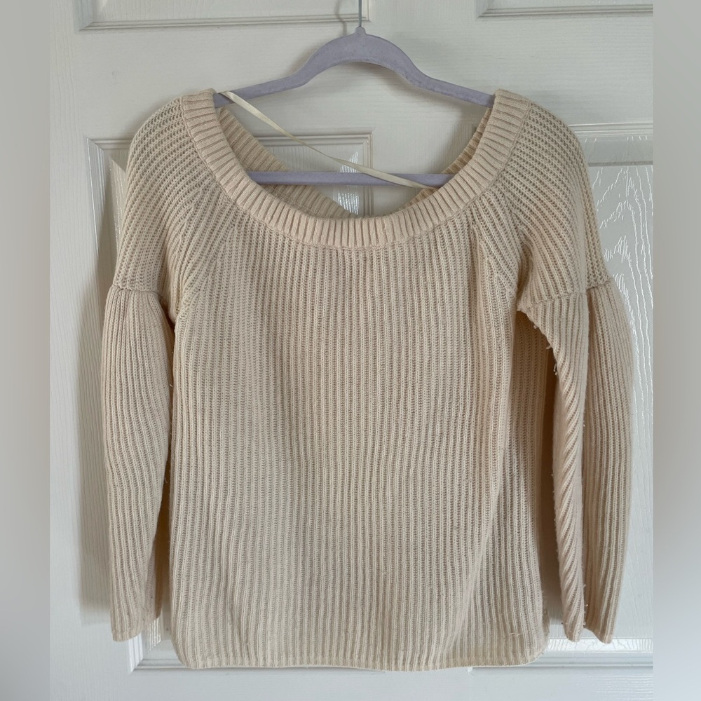 Rebecca Minkoff Beige Ribbed Sweater
